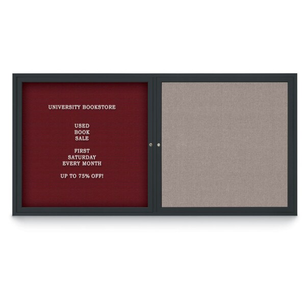 Corkboard, 72"x36", Medium Grey/Bronze